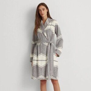 RALPH LAUREN Southwestern Shawl-collar Robe In Grey Print